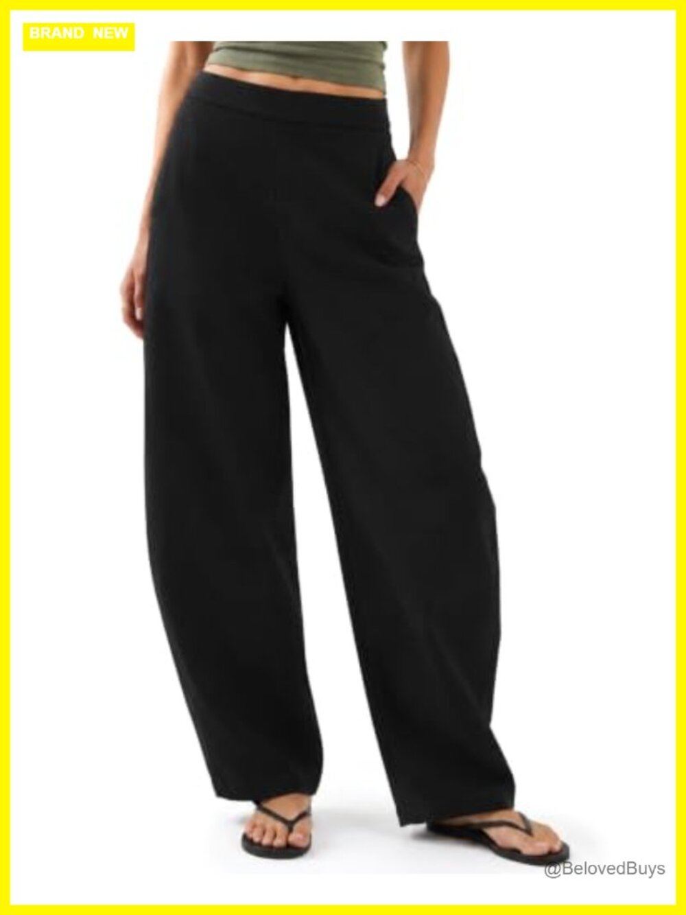 Tall Barrel Pants Pull On Cotton Stretch Travel Trousers